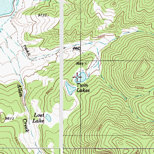 Topographic Map of Twin Lakes, NM