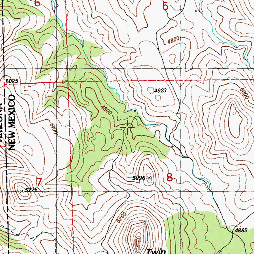 Topographic Map of Twin Peaks Mine, NM
