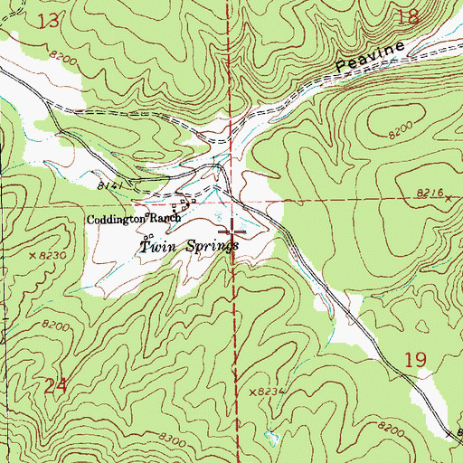Topographic Map of Twin Springs, NM