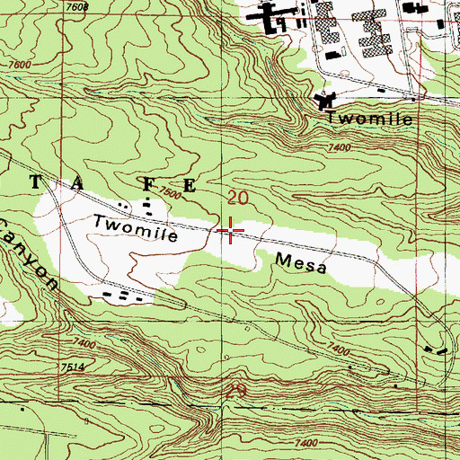 Topographic Map of Twomile Mesa, NM