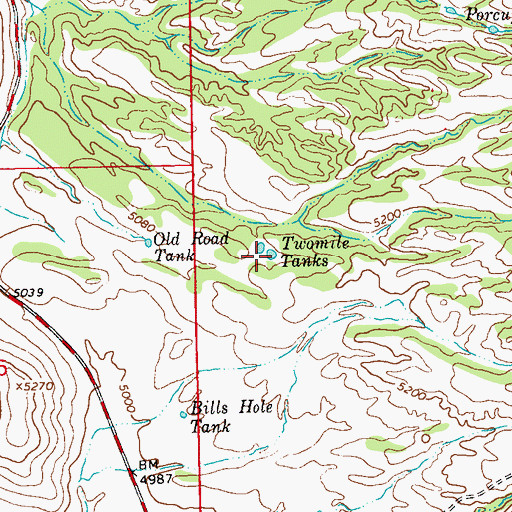 Topographic Map of Twomile Tanks, NM