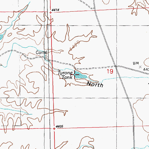 Topographic Map of Tyrone Tank, NM