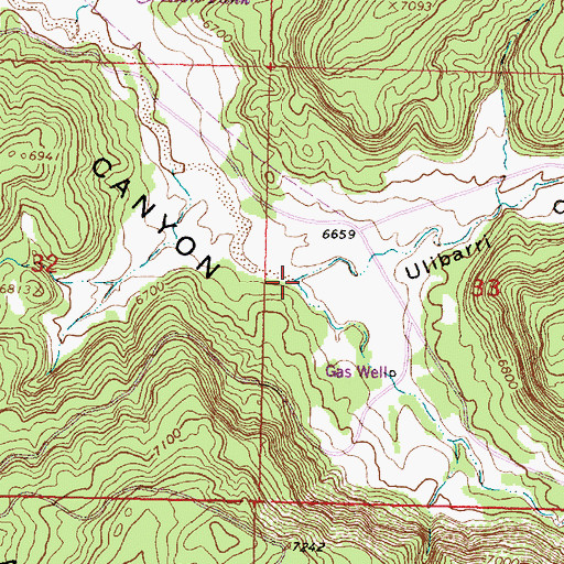 Topographic Map of Ulibarri Canyon, NM