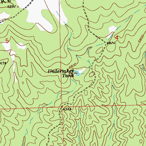Topographic Map of Undertaker Tank, NM