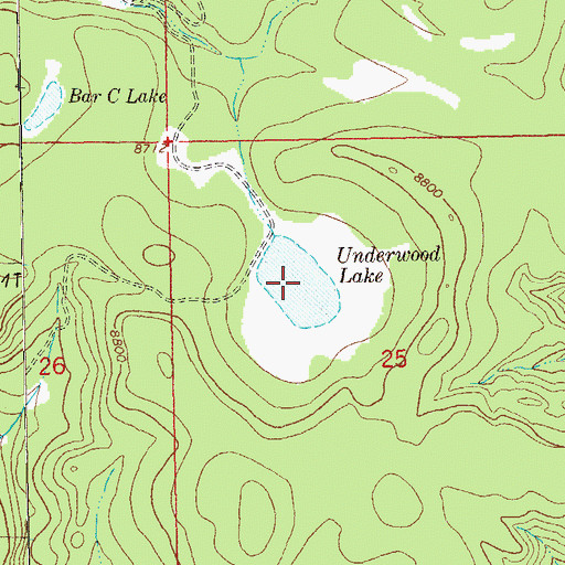 Topographic Map of Underwood Lake, NM