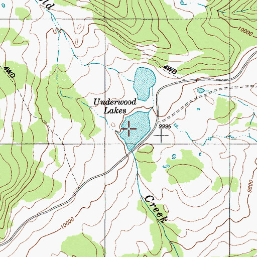 Topographic Map of Underwood Lakes, NM