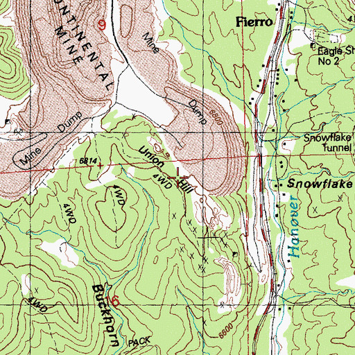 Topographic Map of Union Hill, NM
