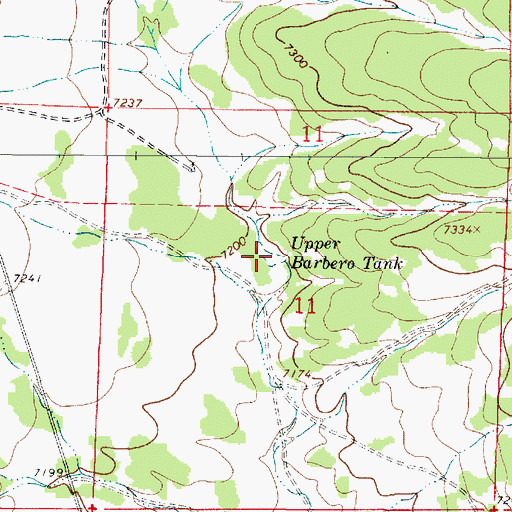Topographic Map of Upper Barbero Tank, NM