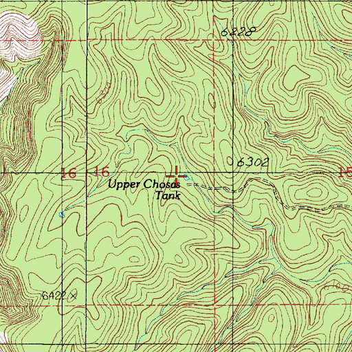 Topographic Map of Upper Chosas Tank, NM