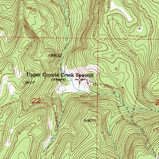 Topographic Map of Upper Coyote Creek Sawmill, NM