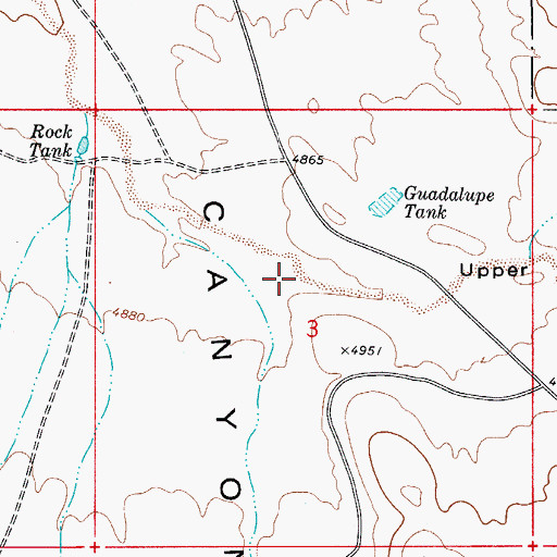 Topographic Map of Upper Dog Canyon, NM