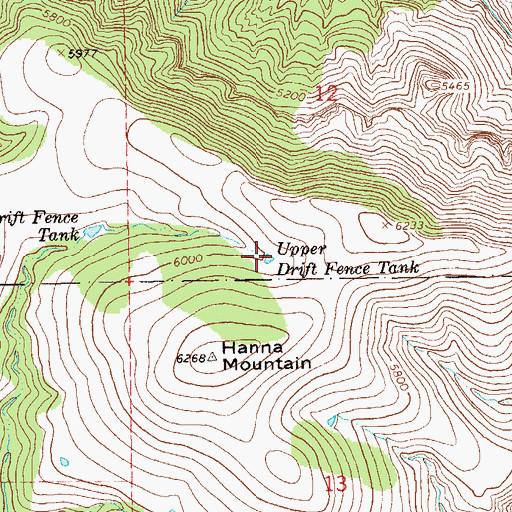 Topographic Map of Upper Drift Fence Tank, NM
