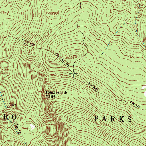 Topographic Map of Upper Gallina River Trail, NM