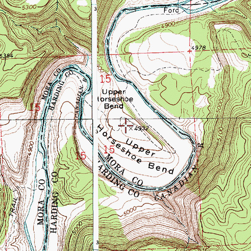 Topographic Map of Upper Horseshoe Bend, NM