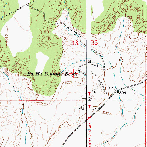 Topographic Map of Ba Ha Zohnnie Betoh, AZ