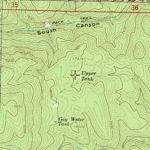 Topographic Map of Upper Tank, NM