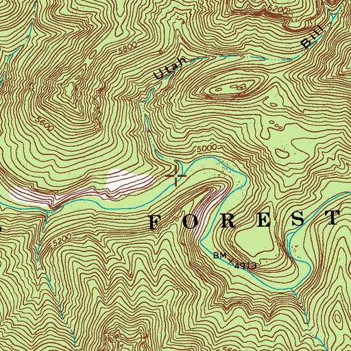 Topographic Map of Utah Bill Canyon, NM
