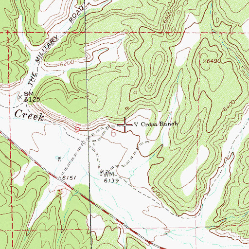 Topographic Map of V Cross Ranch, NM