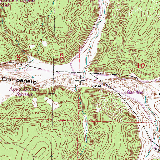 Topographic Map of Valencia Canyon, NM