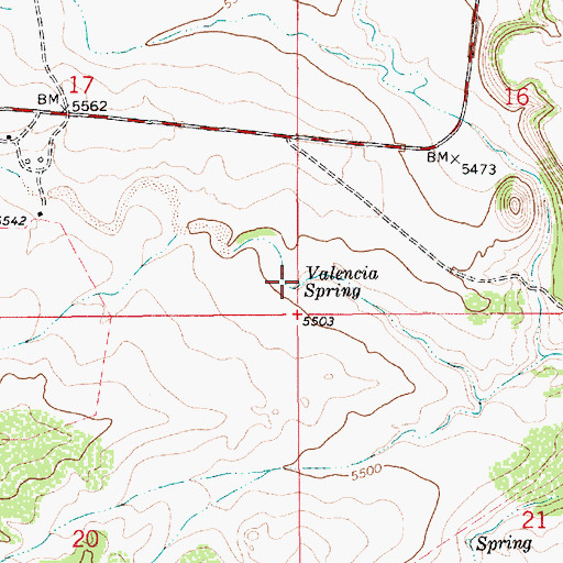 Topographic Map of Valencia Spring, NM