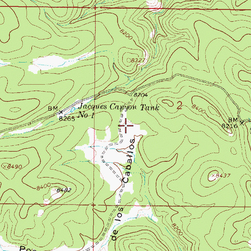 Topographic Map of Valle de los Caballos, NM