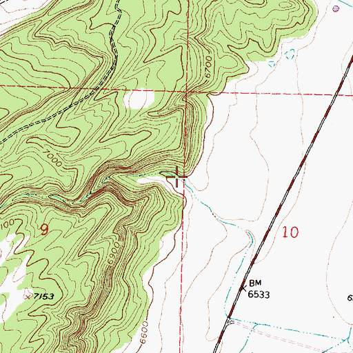 Topographic Map of Valle de los Cerritos, NM