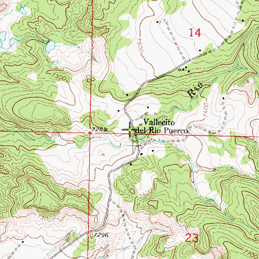 Topographic Map of Vallecito del Rio Puerco, NM