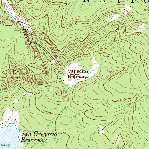 Topographic Map of Vallecito Damian, NM