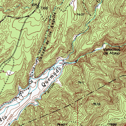 Topographic Map of Vallecitos de Abajo, NM