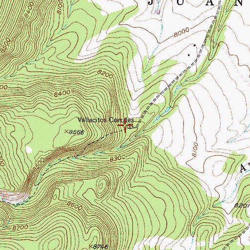 Topographic Map of Vallecitos Corrales, NM