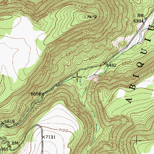 Topographic Map of Vallecitos Creek, NM