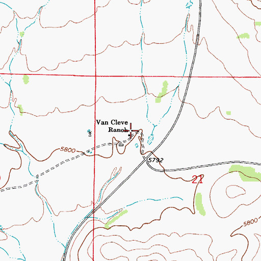 Topographic Map of Van Cleve Ranch, NM