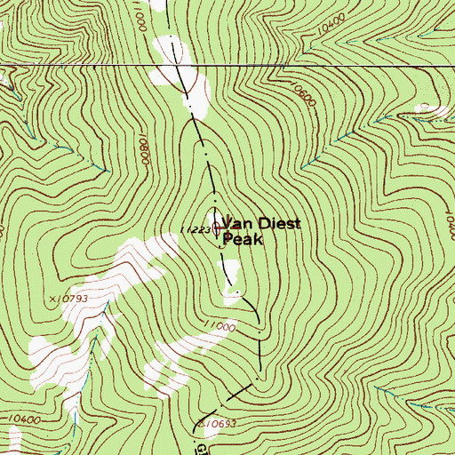 Topographic Map of Van Diest Peak, NM