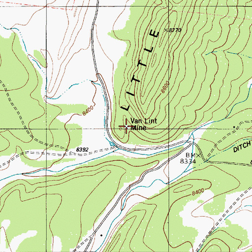 Topographic Map of Van Lint Mine, NM