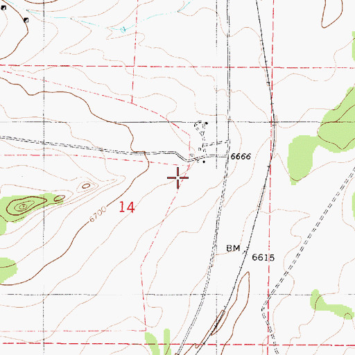 Topographic Map of Vaughn Ranch, NM