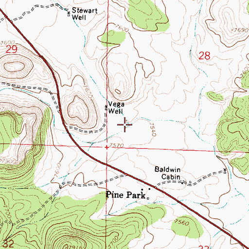 Topographic Map of Vega Well, NM