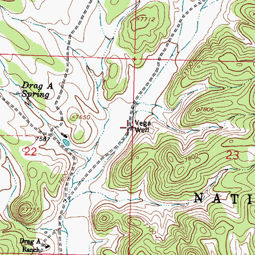 Topographic Map of Vega Well, NM