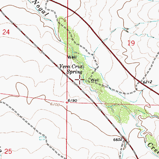 Topographic Map of Vera Cruz Spring, NM