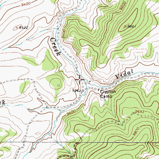 Topographic Map of Vidal Creek, NM