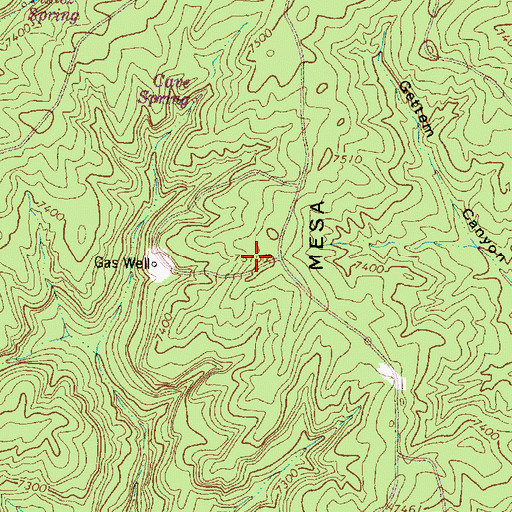 Topographic Map of Vigas Mesa, NM