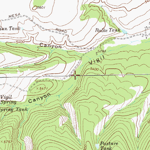 Topographic Map of Vigil Canyon, NM