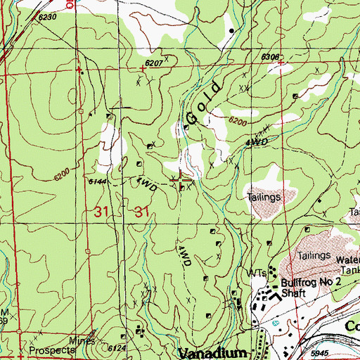 Topographic Map of Vigil Mine, NM