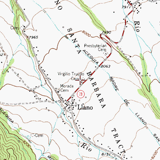 Topographic Map of Virgilio Trujillo Cemetery, NM