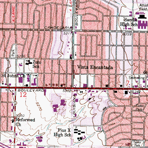 Topographic Map of Vista Encantada, NM