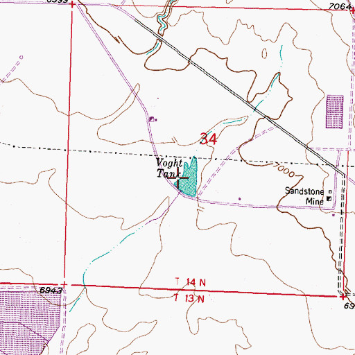 Topographic Map of Voght Tank, NM