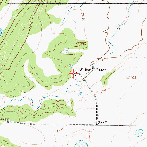Topographic Map of W Bar K Ranch, NM
