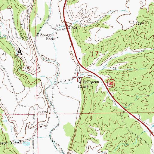 Topographic Map of W Spurgeon Ranch, NM