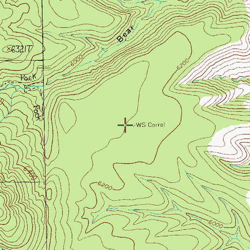 Topographic Map of WS Corral, NM