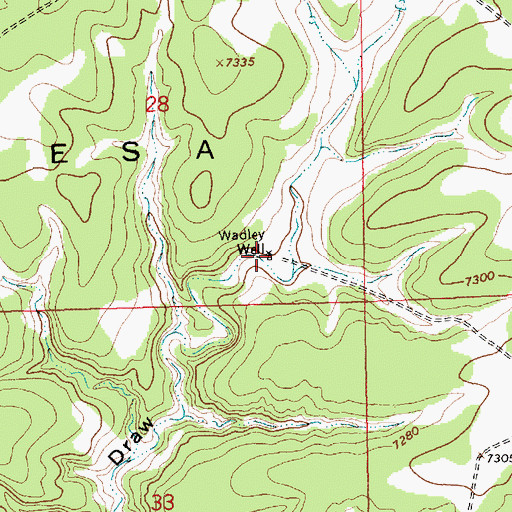 Topographic Map of Wadley Well, NM