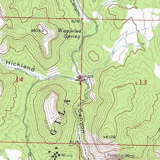 Topographic Map of Wagonbed Canyon, NM